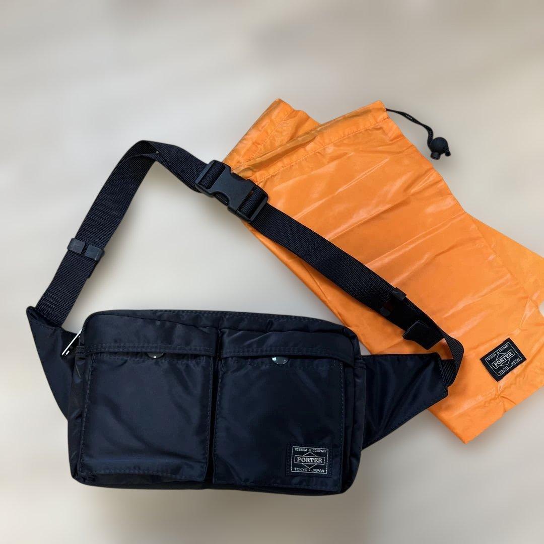 【PORTER】ポーター　タンカー　ボディバッグ　　　ブラック 巾着袋付き