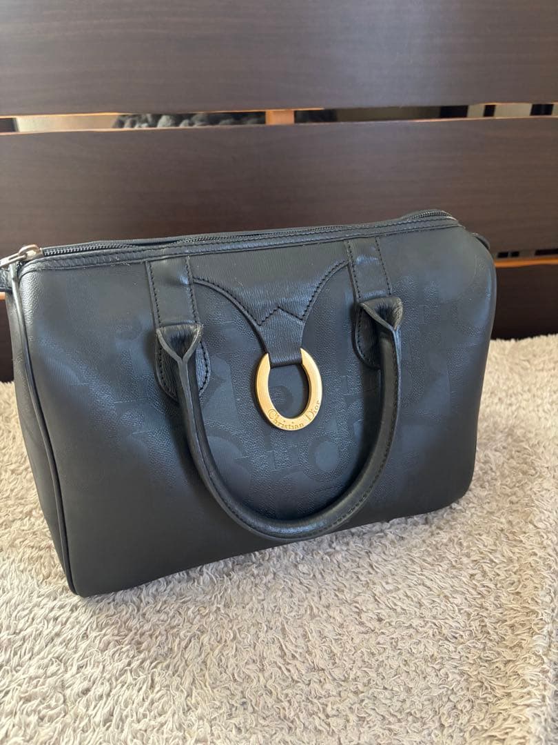 【Christian Dior 】ブラック ミニボストンバッグPVCレザー美品✨ CHRISTIAN VILLA（クリスチャンヴィラ） ボストンバッグ 「CHRISTIAN