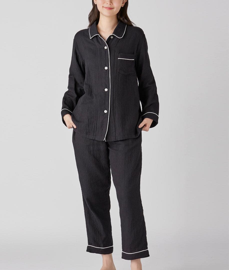 ウチノ　マシュマロガーゼレディスパイピングパジャマ　M