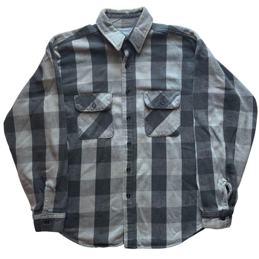 希少 FIVE BROTHER ネルシャツ L ファイブブラザー 三角タグ FIVEBROTHER（ファイブブラザー） 70-80S 三角タグ チェックヘビー