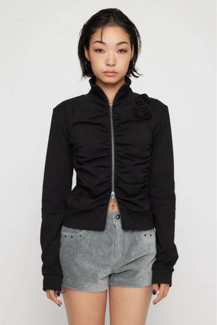LAGUAGEM FRONT ZIP GATHER トップス