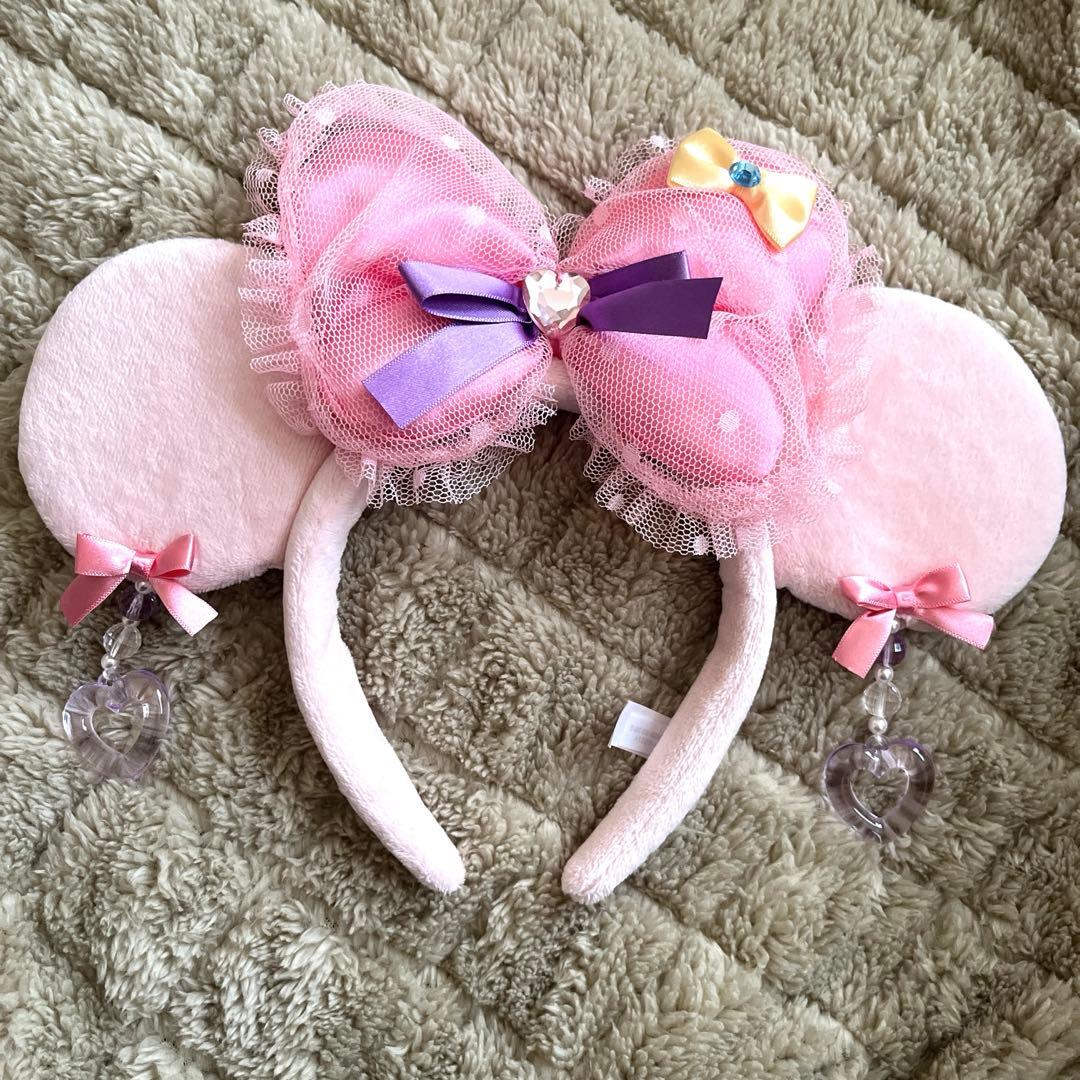 ディズニー ミニー イヤリングカチューシャ ピンク - メルカリ