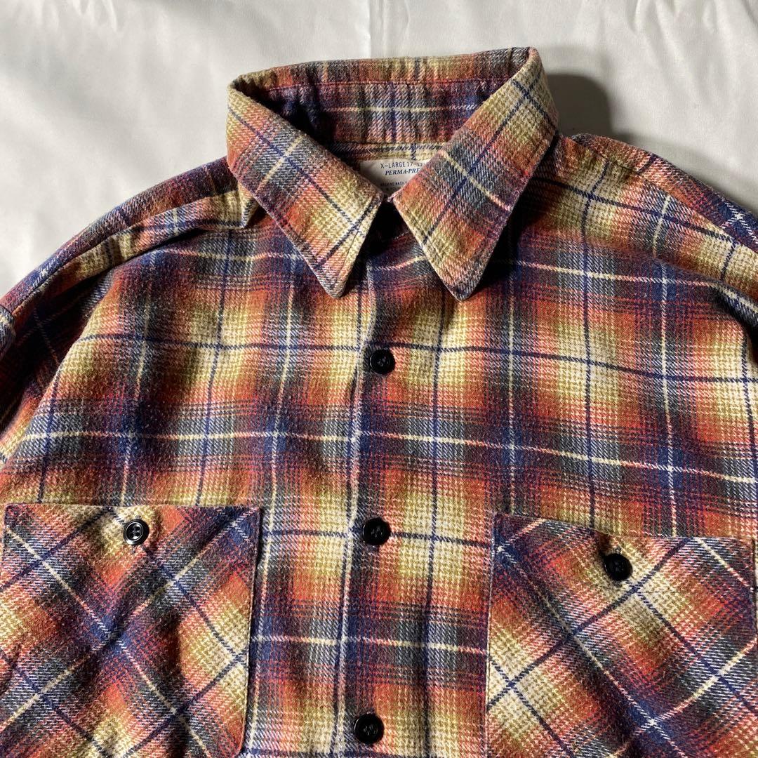 80s Sears オンブレ シャドー チェック ネルシャツ カートコバーン