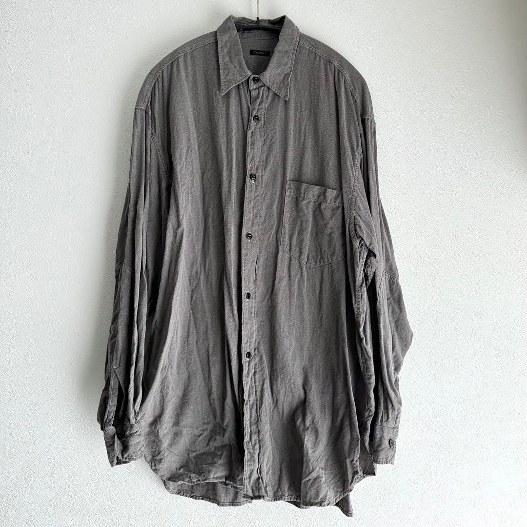 24SS COMOLI コモリ ヨリ杢 ワークシャツ 2