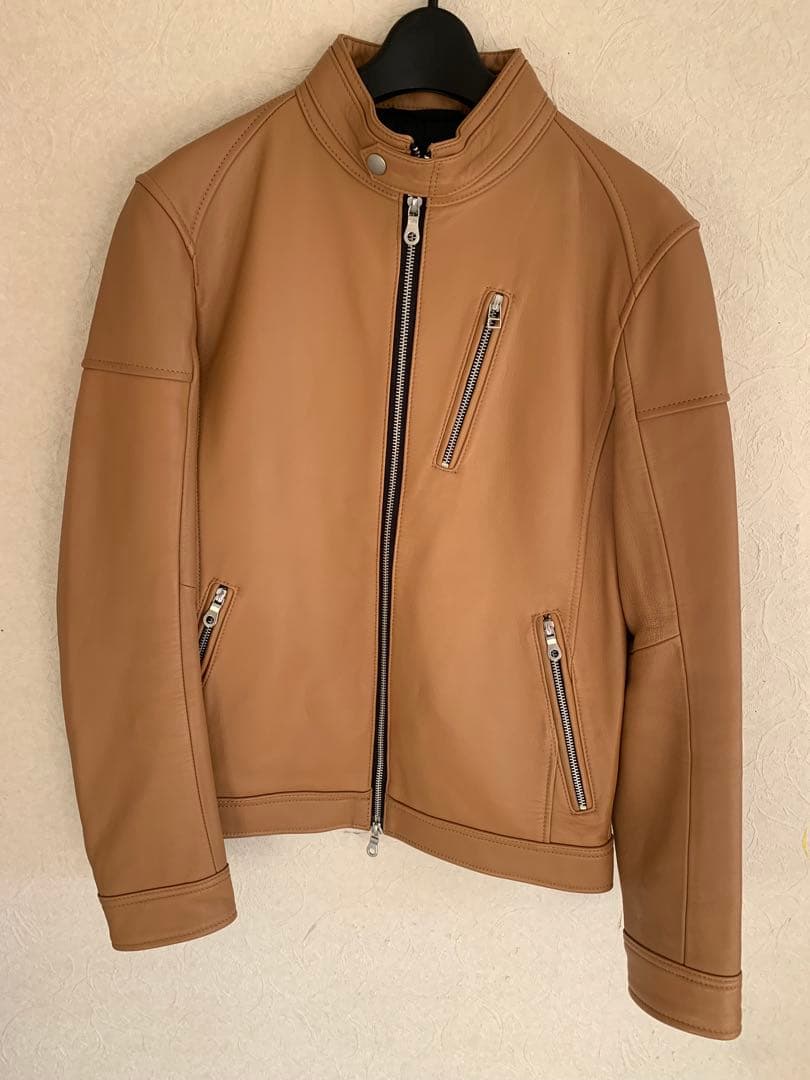 メンズビギ　【キャメル】シングルライダース 羊革 M　Rattle Trap