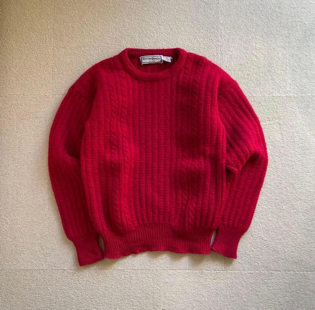 80s イブサンローラン ヴィンテージ ニット 稀少 ウール100%