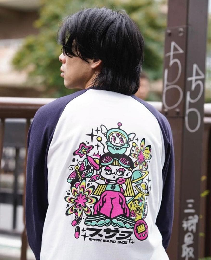 スサシ すさしっち Raglan ロンT XL