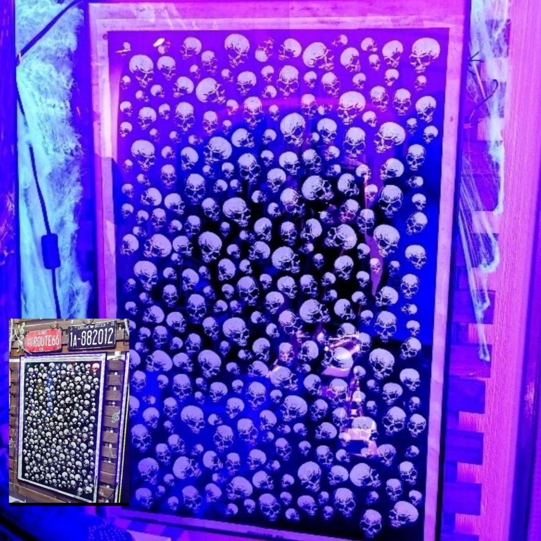 90s ヴィンテージ　ブラックライトポスター　スカル　グロウ