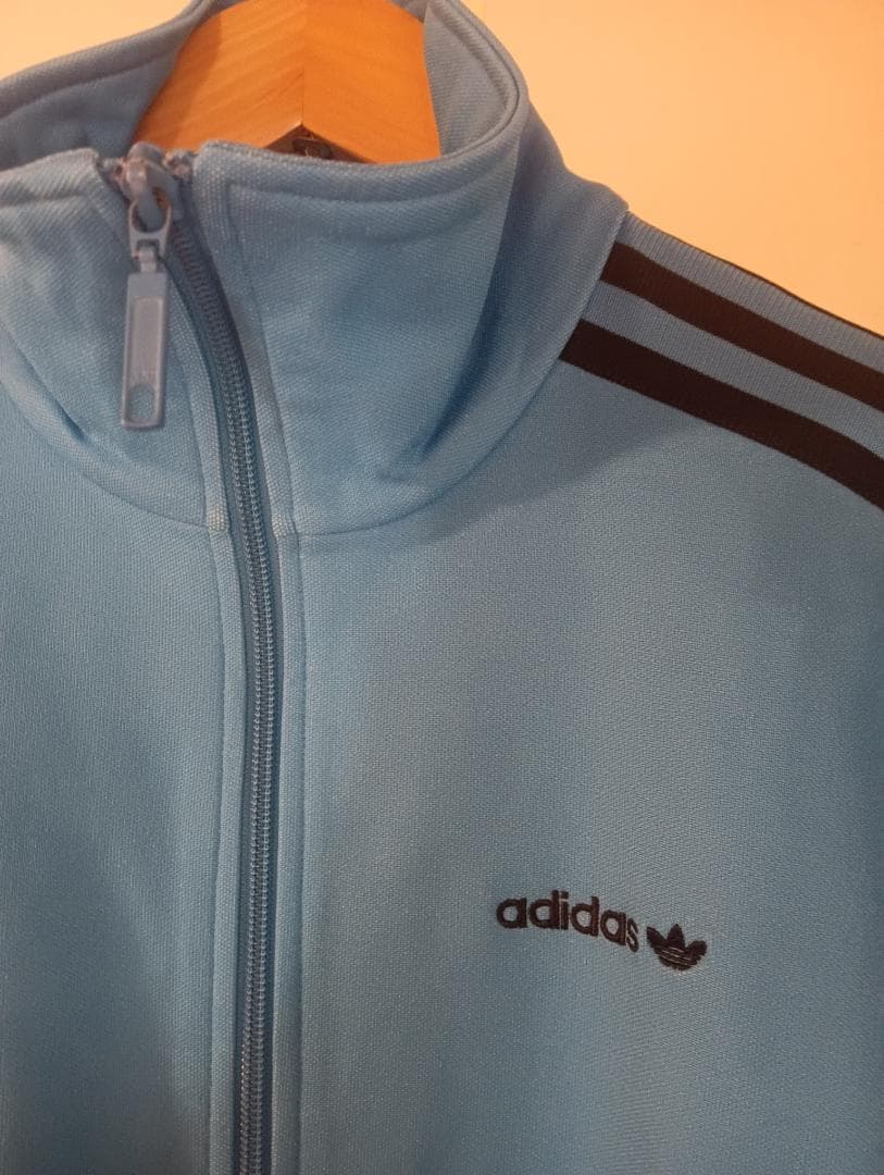 adidas 水色 ジップアップジャケット - メルカリ