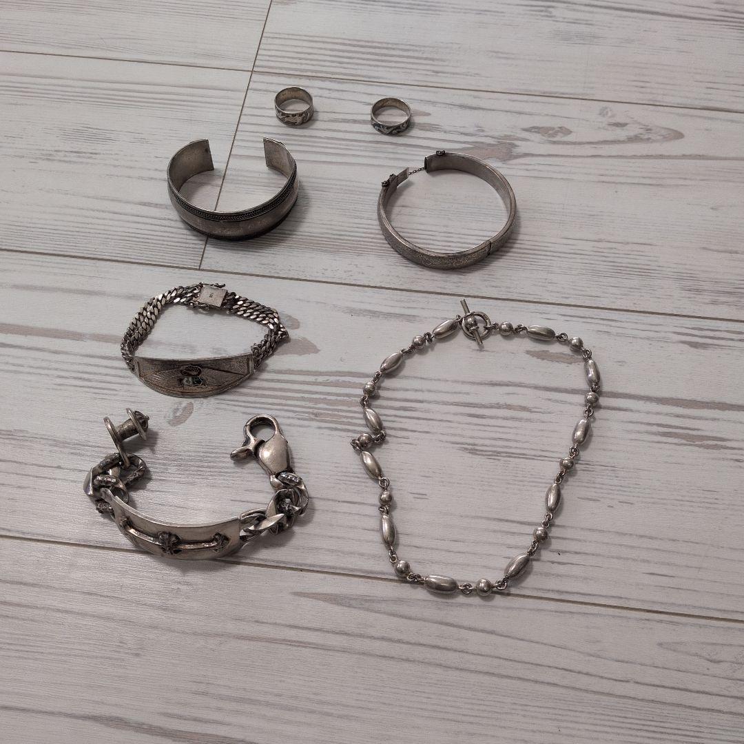 シルバー チェーンネックレス +ブレスレット まとめ売り