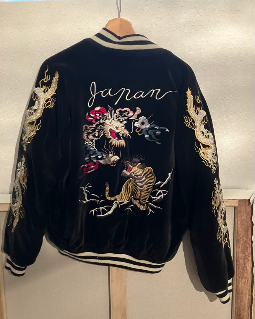 High Spirits スカジャン 黒刺繍　ベロア　Lサイズ