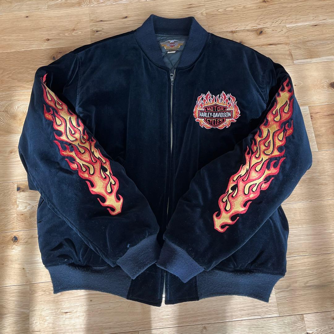 Harley-Davidson ベロアジャケット スカジャン サイズXL - メルカリ