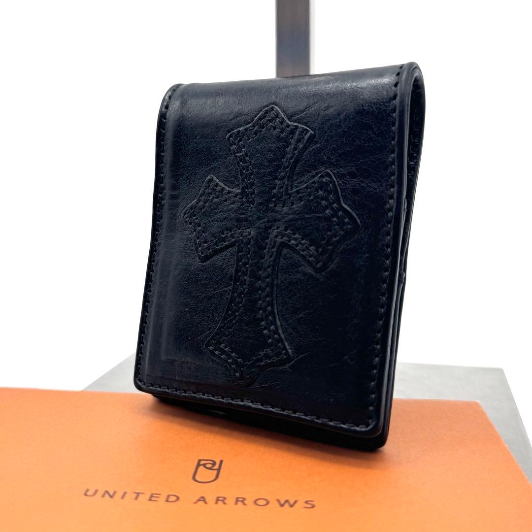 インボイス原本有 クロムハーツ CHクロス パッチ レザー メモホルダー ミニ CHROME HEARTS（クロムハーツ） SQ PKT CH CROSS スクエアポケットCH