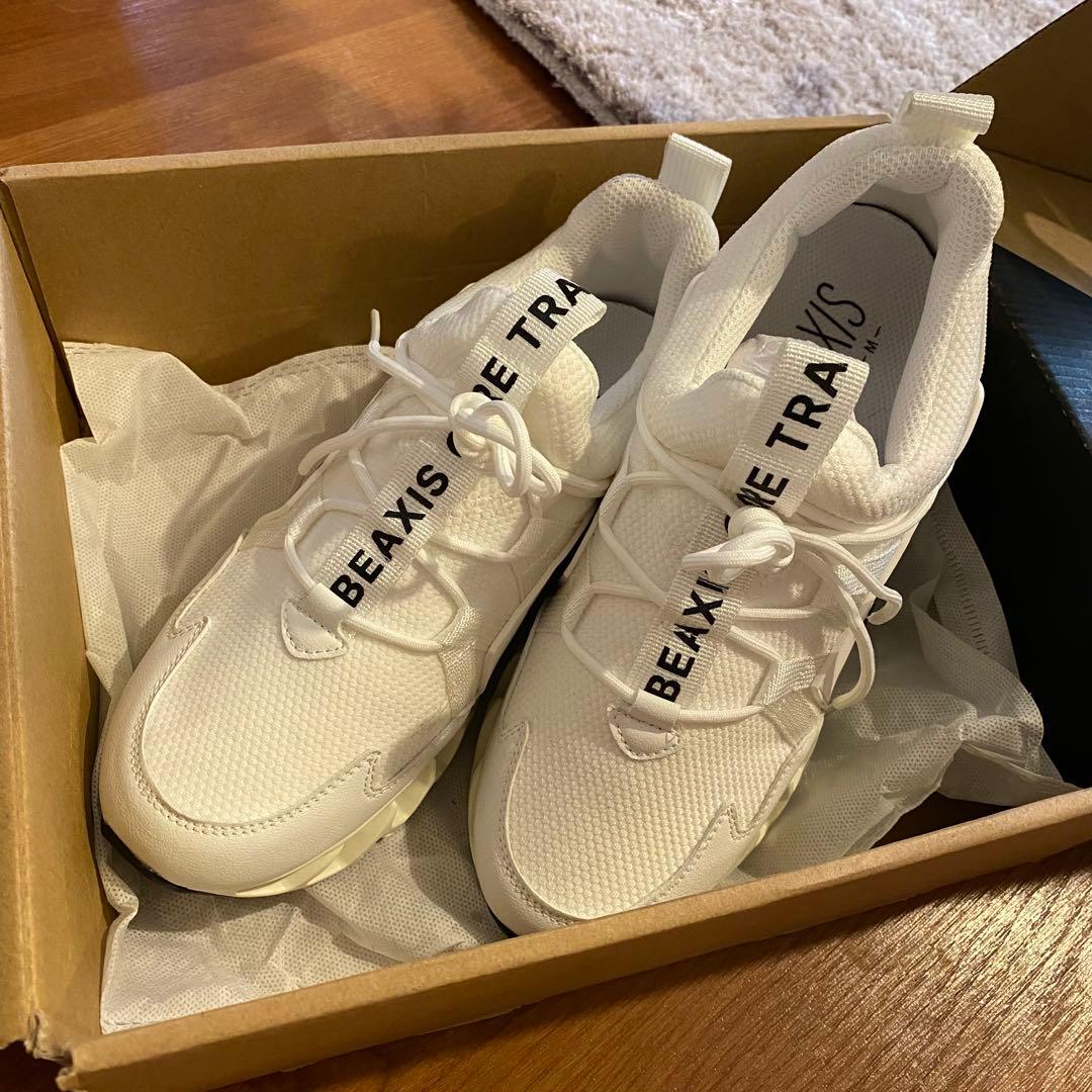 BEAXIS メッシュ厚底スニーカー ホワイト　M