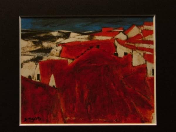 三岸節子、「坂の町」、厳選、希少画集・額装画、人気作品、新品高級額 額装付