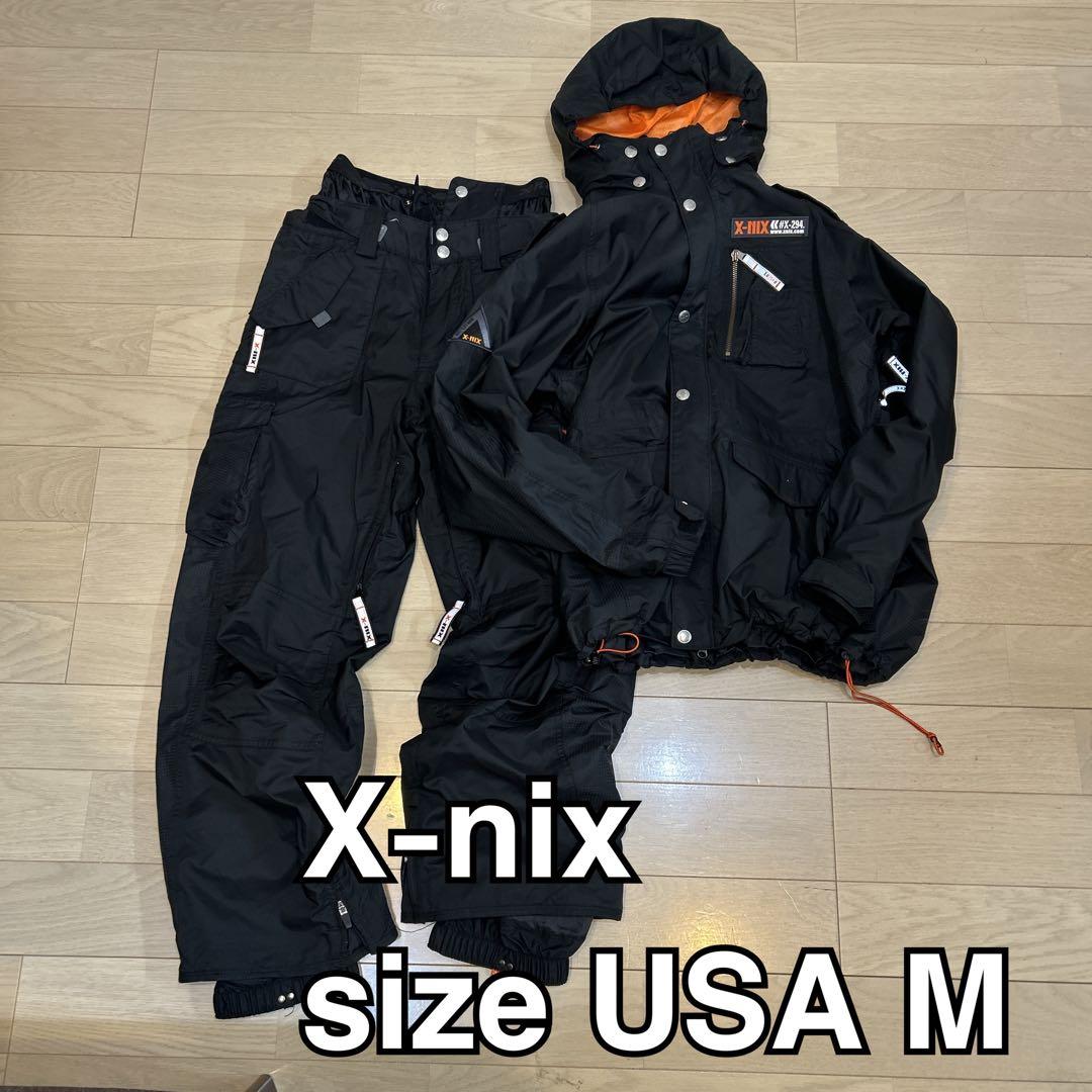 45000円！X-nix スノーボードウェア 上下セット ブラック