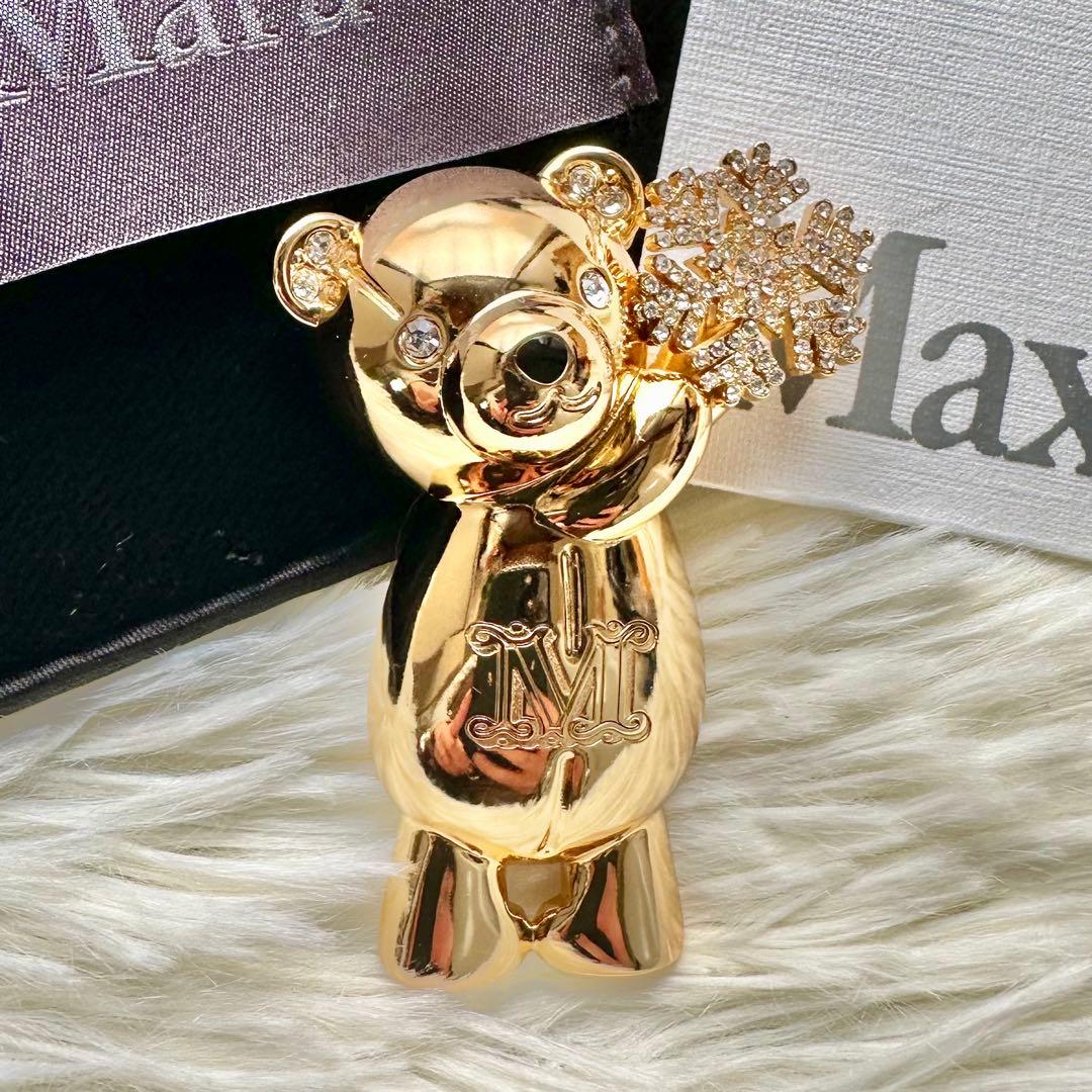 新品 MaxMara SHINYメタル テディ ブローチ  flake マックスマーラ Max Mara MAX MARA ブローチ TEDDYBROOCH SHINY テディ