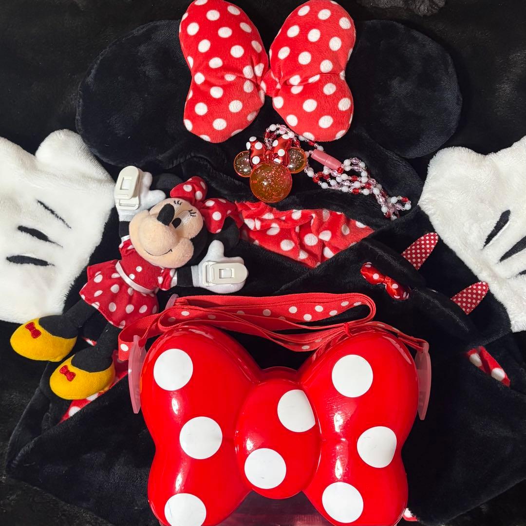 ミニー マフラーキャップ セット 美品】ディズニーランド #ミニー マフラーキャップ #ディズニー #仮装