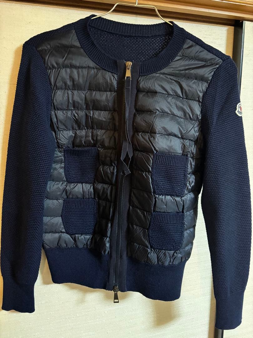MONCLER ダウンニットジャケットカーディガン BEAMS F（ビームスF）MONCLER / ニット×ナイロン ダウンカーディガン