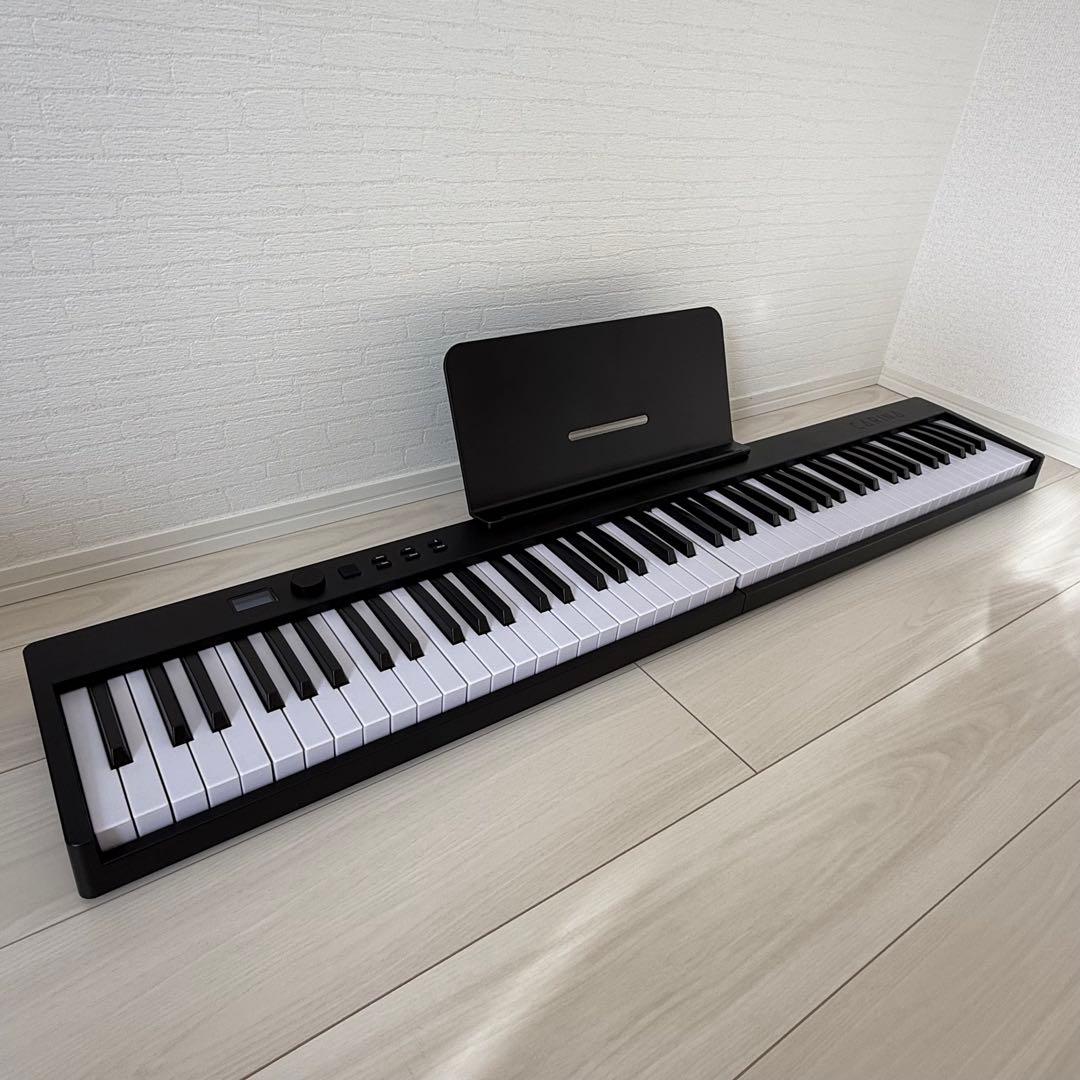 CARINA 88鍵 ブラック電子ピアノ Amazon | Carina 電子ピアノ 88鍵盤 キーボード 木製デザイン MIDI対応