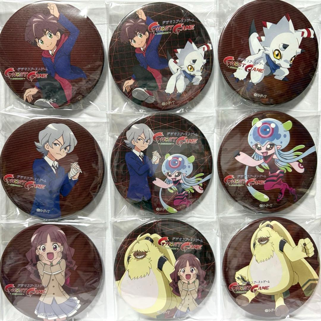 全9種セット デジモンゴーストゲーム×カラオケの鉄人 トレーディングデカ缶バッジ