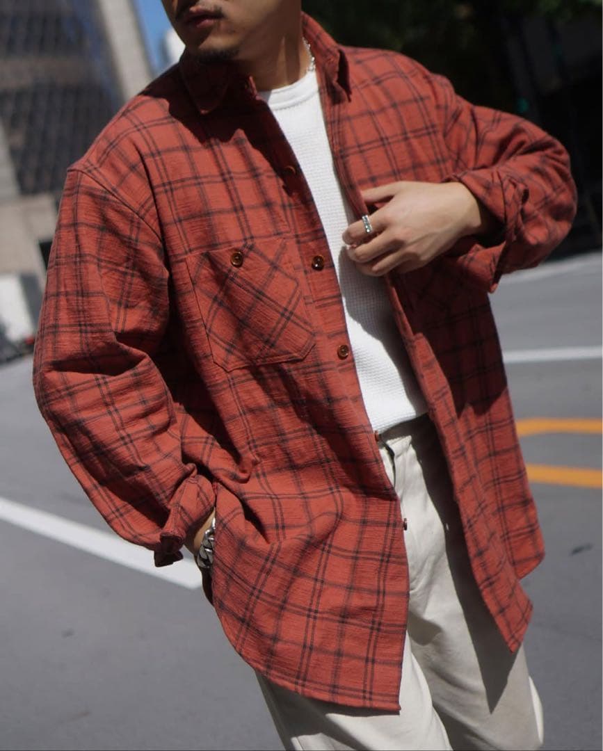 【time is on】PLAID HEAVY COTTON SHIRT flannel_0001_IMP-D797NJRBW-3.