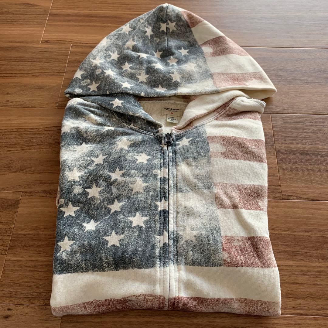 デニムアンドサプライ ラルフローレン　星条旗　M パーカー　ヴィンテージ