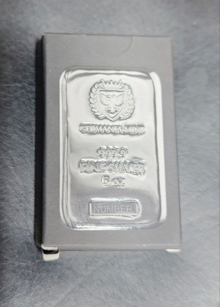 ポーランドゲルマニア　 999.9純銀 5オンス　キャスト バー　保証書付き