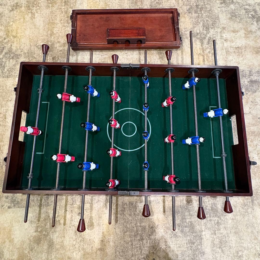 折りたたみ式木製卓上サッカーゲーム ボール3個付き テーブルサッカー　２人用