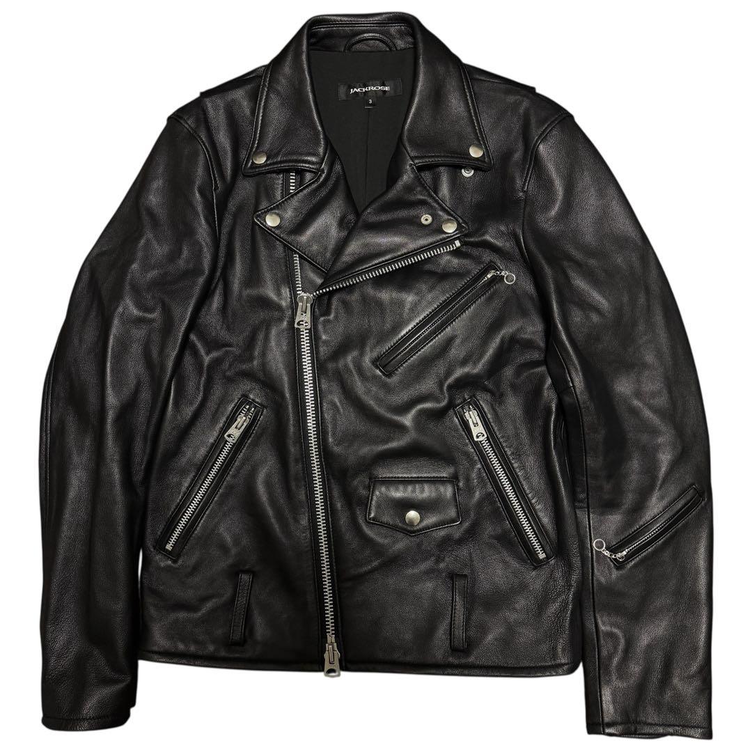 JACKROSE LAMB LEATHER DOUBLE RIDERS 黒 M