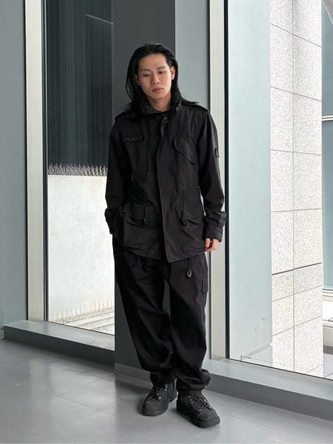 KATSURAGI PANTS WITH BOTH SIDE FLAP POCKET(XS Black): Y's for men