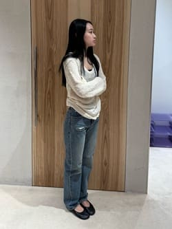 ATTISESSION＞スリム ストレート デニム パンツ